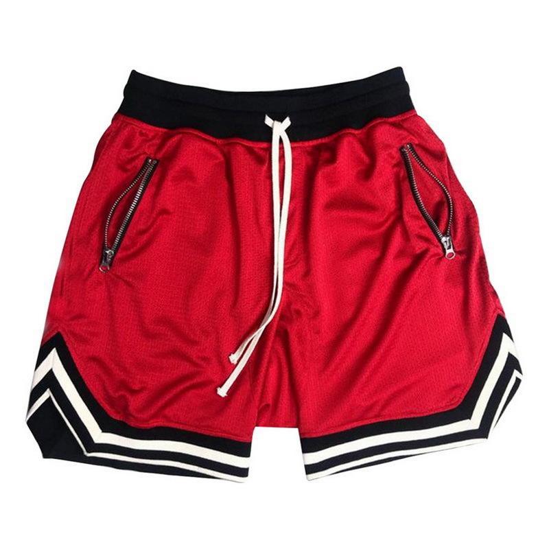 Men's plus basketball Running Cargo shorts with net Homme Streetwear Custom zip pockets Gym Sports Men's Elastic Waist Shorts