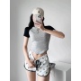 Conyson Hot Sale Custom Print Plain Summer Cotton Slim Fit T Shirt Short Sleeve Curved Hem Splicing Hits Two Color T-shirt Women