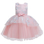 Conyson New Girl's Birthday leisure Party sleeveless Dresses Girls Summer casual Dresses Kid Girls satin lace Pattern Bow Dress