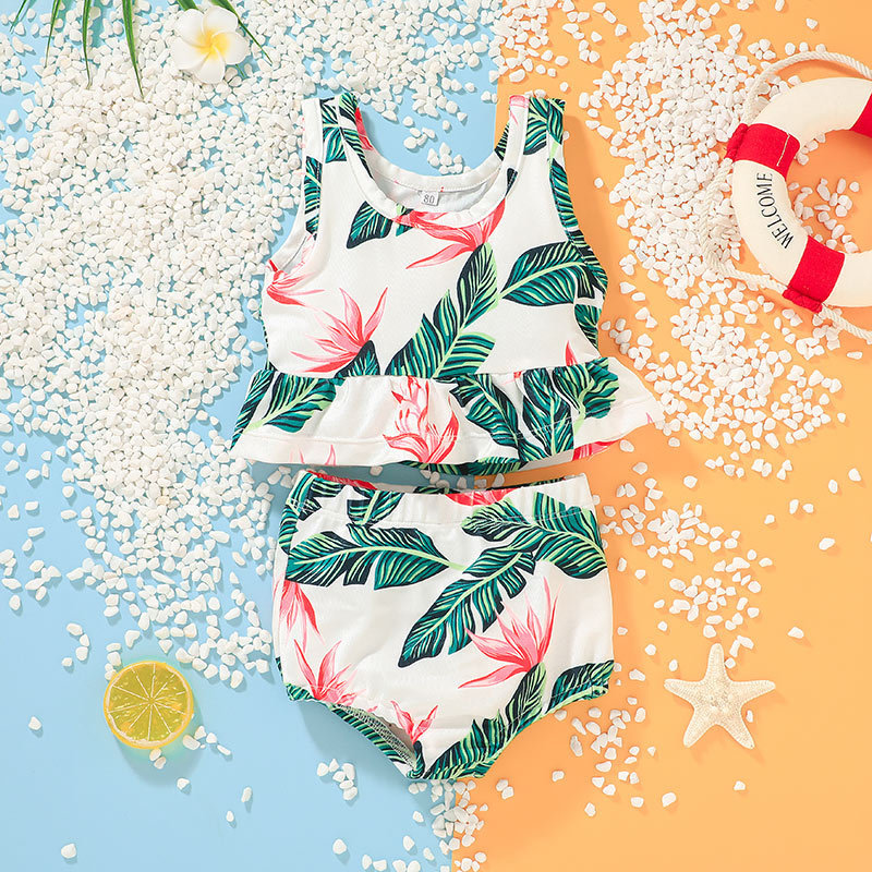 Conyson Hot Sale Baby Kids Girl 2Pcs Swimsuit Summer Beach Clothing Set For Water Sports Baby Girls Bikini Swim Dress Swimwear