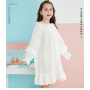 hot sale New fashion cotton lace ruffle nightgowns for girls kids clothes girl's dress