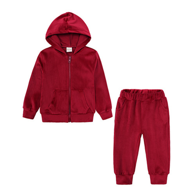 Conyson Wholesale Nonsexual Custom Kids Outdoor Stationaery Hooded Top And Pants Set French Baby Sweatshirt School Art Kids Sets