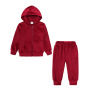 Conyson Wholesale Nonsexual Custom Kids Outdoor Stationaery Hooded Top And Pants Set French Baby Sweatshirt School Art Kids Sets