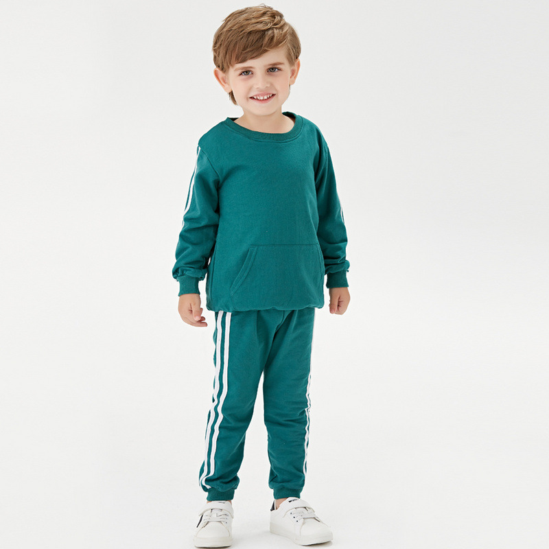 Conyson Custom Baby Clothing Sets Unisex Boy Girls Clothes 2Pcs Outfits Fleece Hooded Tops Pants Kids Tracksuit Sports Clothes