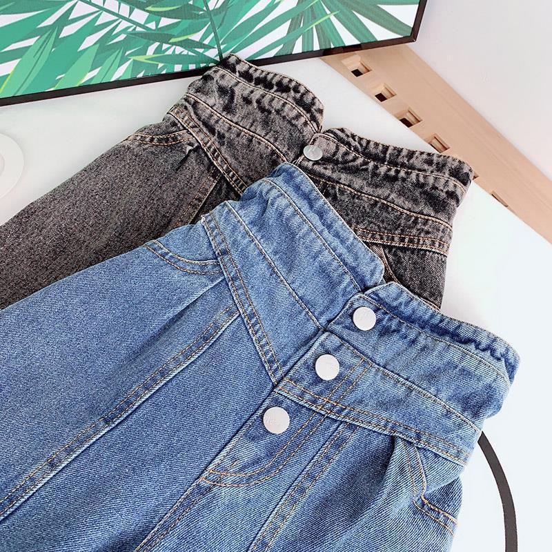 Conyson Kids Girls Wide-legged Jeans Spring Fall Children Loose Straight Soft Denim Pants Chubby Baby Girl High Waist Blue Jeans