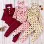 High Quality Children's Love Bow Costume Baby Long Sleeved Triangle Jumpsuit Baby Romper With Headwear