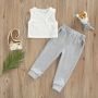 Conyson Fashion Summer Kids Girls Clothing Set Sleeveless High Waist Top Long Pants Two Piece Children's Girl Tracksuits Suits