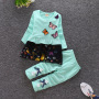 Conyson Factory Direct Discount Price kids Girls Clothes Long Sleeve Girls 2 Piece Children's Leisure Cartoon baby clothing Set