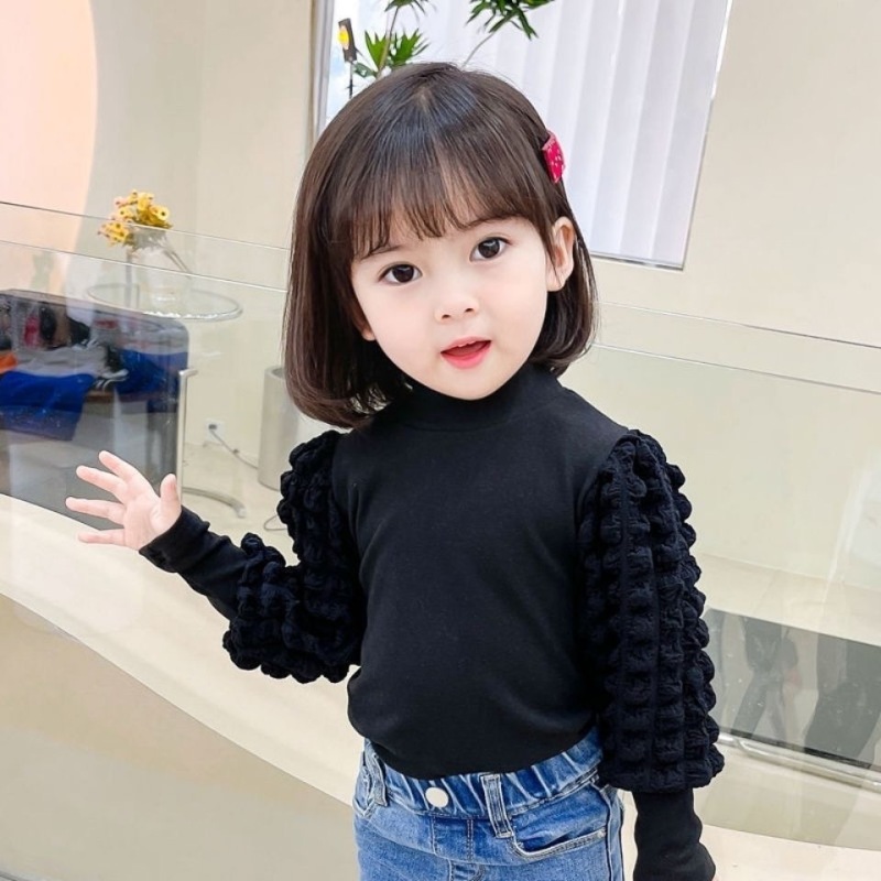 Conyson Spring Girls Baby Bottoming Shirt New Children's Fashion Long-sleeved T-shirt Kids Outer Wear Puff Sleeve Sweater
