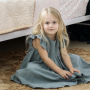 Conyson Toddler Baby Girls Cotton Linen Crew Neck Dress Summer Ruffle Sleeve Halter Sleeveless Kids Casual Beach Party Dresses