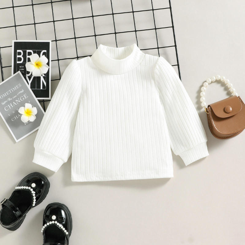 2022 Autumn Winter Kids Clothes Set Fashion Style High Collar Long Sleeve White Blouse Green Checkered Skirt 2Pcs Girls Outfits