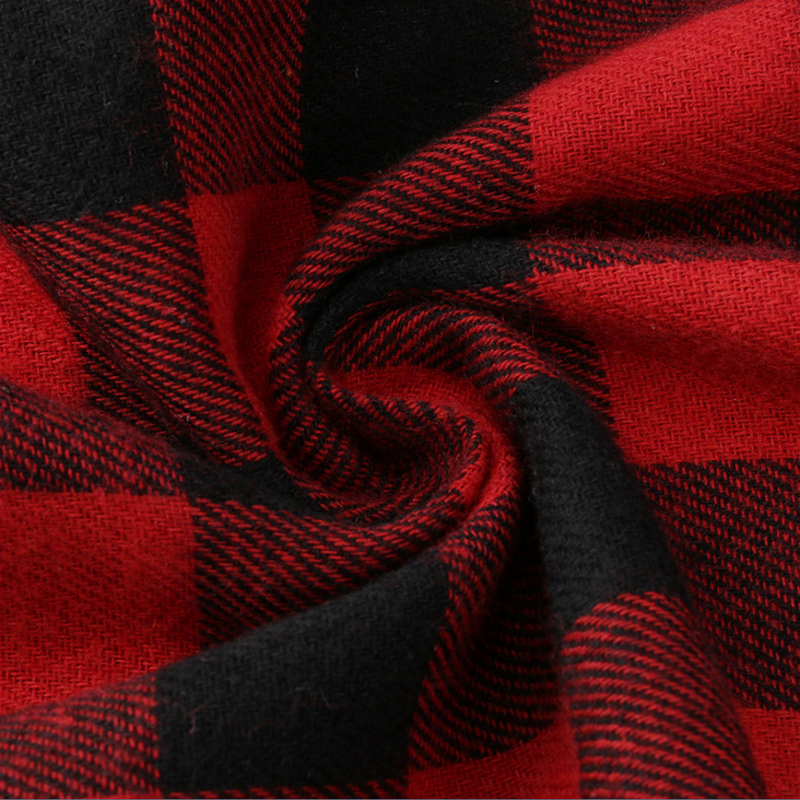 High Quality Custom 2 Pieces Knitted Kids Sleepwear mommy and me Plaid Pajamas Christmas Nightwear Sets