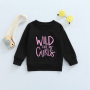 Conyson Wholesale Spring Infant Kids Girls Tops Clothes Baby Letter Print Long Sleeve Pullover Cotton Custom Sweatshirt for Kids