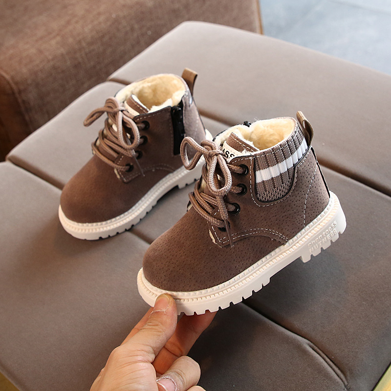 Conyson hot sale winter Outdoor waterproof walking Soft bottom Non-slip baby kid boy girl clothing snow Martin boots shoes