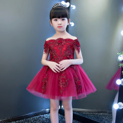 Factory Customization Polyester Cotton Sleeveless Birthday Party Flower Girl Long Mesh Dress