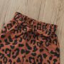 Conyson Baby Girls Summer Sleeveless Leisure Suits Ribbed Vest+Leopard Printed Shorts 2pcs One-shoulder Street Fashion Outfits