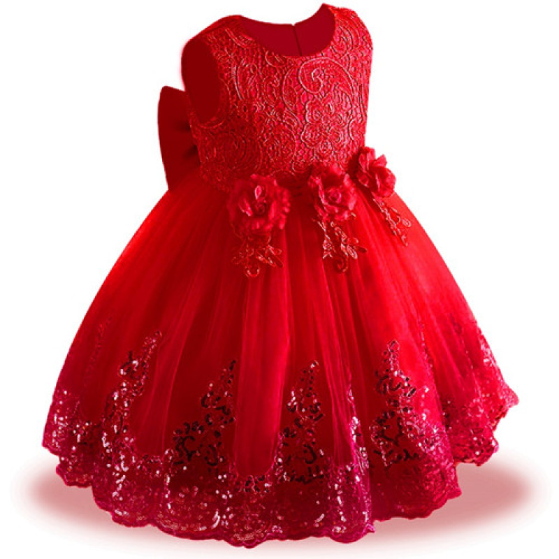 Vestido infantil de algodão estilo novo para casamento, aniversário e festa de aniversário. Lindo vestido de tule sem mangas para meninas.