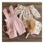 Conyson Toddler Kids Baby Girl Flower Print Flare Long Sleeve Floral Tops+Pants Overall Outfits sweet girl clothes set