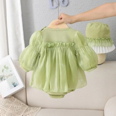 Conyson Low MOQ Wholesale Plain Cotton Baby Jumpsuit Newborn Girl Long Sleeve Bowknot Clothes Infant Girls' Spring Baby Rompers