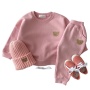 Winter Cotton Wholesale Long Sleeve Top Pullover Casual girls Children Clothing Baby Clothing Apparel Set kids clothes suits