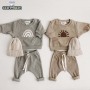 Conyson Cartoon Rainbow Cotton Kids Clothes Baby Sets Warm Winter Clothing Set Long Sleeve Baby Boys Tops+Pant Sets