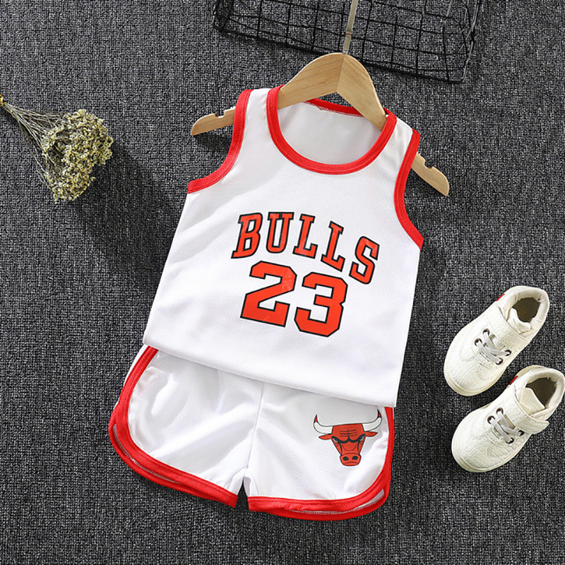 2021 Summer Short Cartoon Print Tops Outfits New Baby Overstock Sports Basketball Children Clothing newborn jersey outfit kid