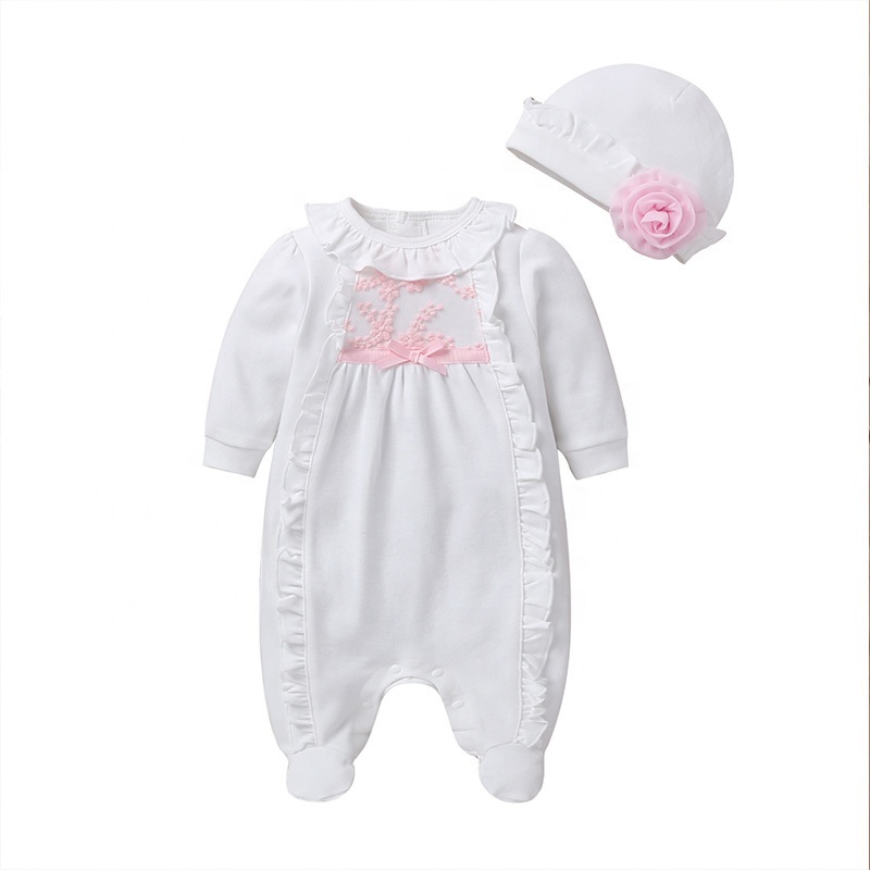 Wholesale Price Baby Clothing Spring Girls Footwear Jumpsuit Baby Climbing Suit With Hat