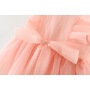 Conyson Summer New Arrival Sweet Style Cotton Lace Sleeveless Solid Mesh Bowknot Baby Girl First Party Birthday Dress