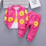 Vendors Supply New Trend Baby Girls Clothing Sets Baby Girls Cotton Smiling Sunflower Sweat Suit
