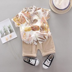 Conyson Wholesale Summer Short Sleeve Newfashion Clothes Design Cotton Sets Two Piece Kids Boy Shorts Casual Clothing Outfit Set