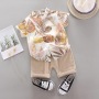 Conyson Wholesale Summer Short Sleeve Newfashion Clothes Design Cotton Sets Two Piece Kids Boy Shorts Casual Clothing Outfit Set