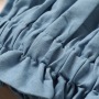 Conyson Wholesale Fashion Summer Girls Suit Blue Sleeveless Boutique Blue Wrinkled Top Plaid Shorts Two Pieces Girl Outfits