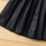 Conyson Wholesale Summer Sleeveless Printing Vest Top+PU Skirts Kids Girls Casual Fashion 2pcs Outfits