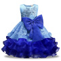 Wholesale Flower Girls Party Wedding Princess Dress Sequins Decoration Mesh Hem Sleeveless Dress Girls Bow Ruffles Lace Dress
