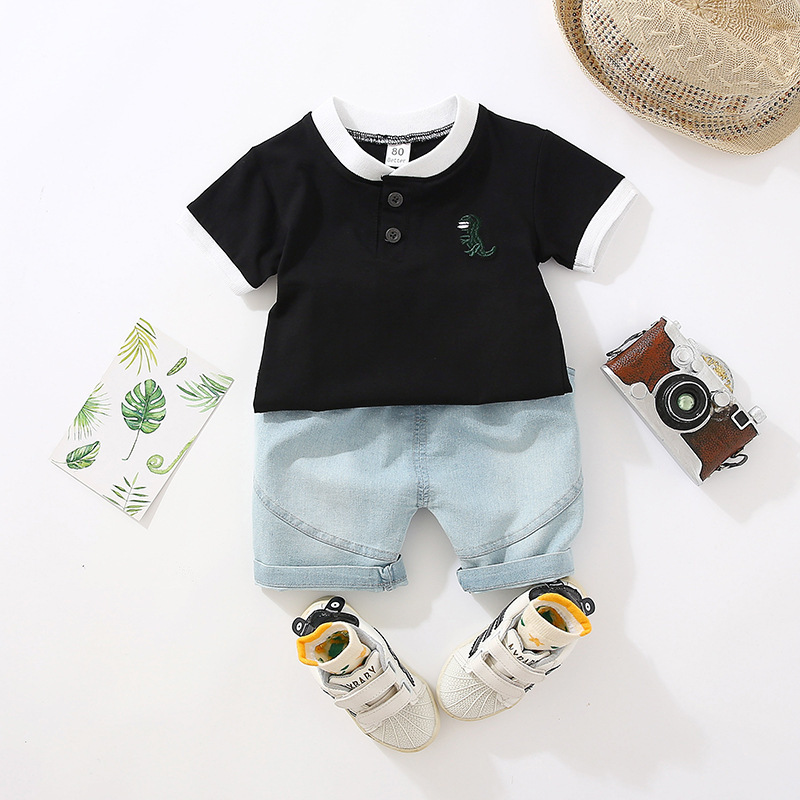 Conyson Hot Sale Polo Fashion Summer Children's 2 Pieces Sets Different Design T-shirt And Short Pants Baby Boy Sets