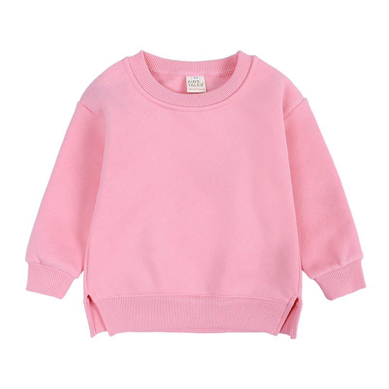 Conyson Wholesale Private Label Sweat Casual Custom Unisex Cotton Long Sleeve High Quality Sport T-shirt Solid Color Kids Shirt