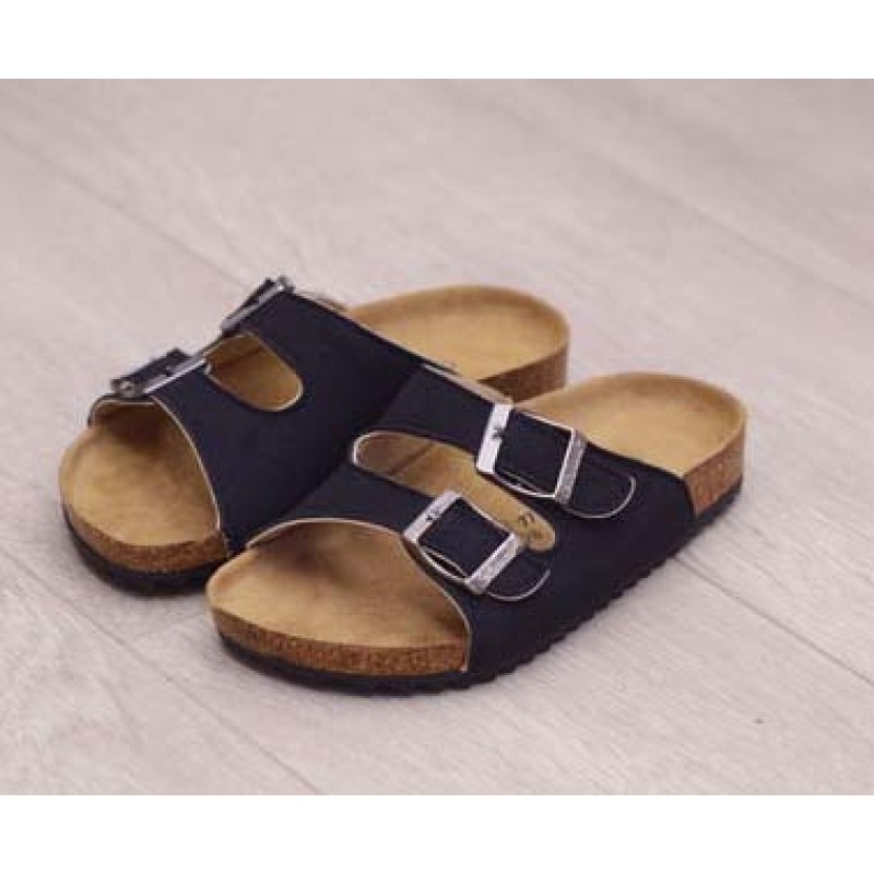 2022 Spring Autumn Anti Slip Slippers Unisex Shoes Beach Sandals Solid Colors Two Buckles Cork With Flat Bottom Shoes
