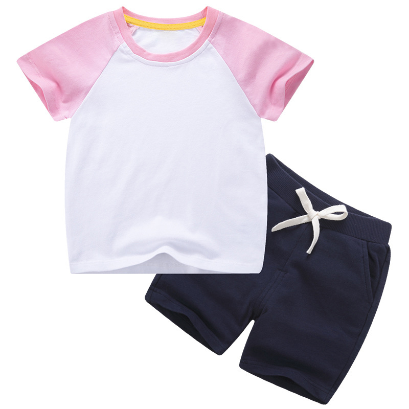 New Summer Casual Kids Clothing Sets Boys Short Pants Clothing Sets Clothing Wholesale Boy Set Solid Color Kids Shorts Shirt