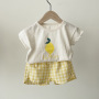 Conyson korea Fashion cotton Summer children Fruits tshirt square shorts 2 Piece Suit wear Toddler baby Boys girl's clothing set