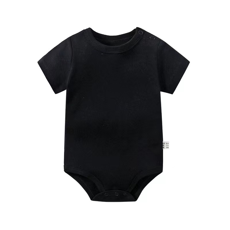 Conyson Wholesale Soft Babi Kids Rompers Unisex Baby Clothes Casual Solid 100% Cotton Short Sleeves Newborn Jumpsuits