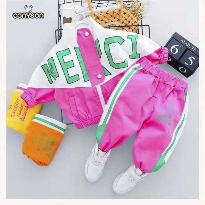 Conyson Fashion Tracksuit Long Sleeve Kids Sweat Suits Baby Girls Clothing Sets Clothes Little Girls Boutique Clothing Sets