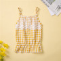 Conyson Bulk Baby Girl Summer Sets Two Piece Outfits Not Pattern High Waist Plaid Cotton Sun-top Baby Clothes Girl Kids Sets
