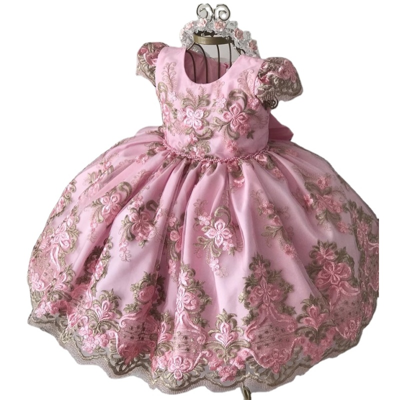 Wholesale Elegant New Year Princess Children Party Dress Wedding Gown Kids Dresses Girls Birthday Party Vestido