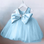 Conyson Kids Gown Birthday Pageant Party Pearls  With Big Bowknot Formal Tulle Skirt Piano Show Even Girls Baby Princess Dress