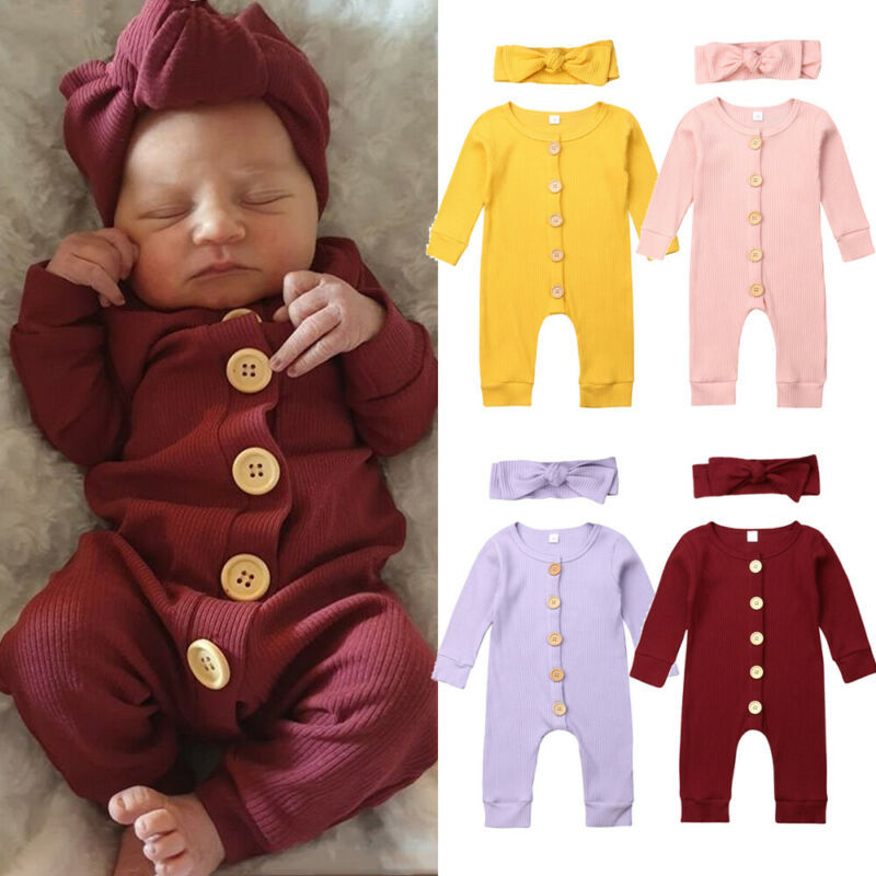 Conyson Girls Knitted Striped Jumpsuit Autumn Baby Clothes Boys Long Sleeve Headband Kids Outfits Girl 2Pcs Set Newborn Rompers