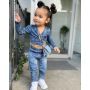 Conyson 1-6Y Summer Fashion Kids Girls 2pcs Clothes Sets Tie-Dye Printed Long Sleeve Bandage T Shirts+Pants Clothing