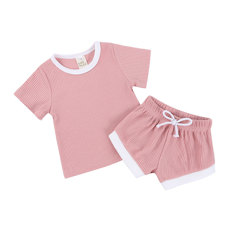 new style fashion casual short sleeve shirt and shorts set kids children's wear baby girl summer clothing cotton outfit sets