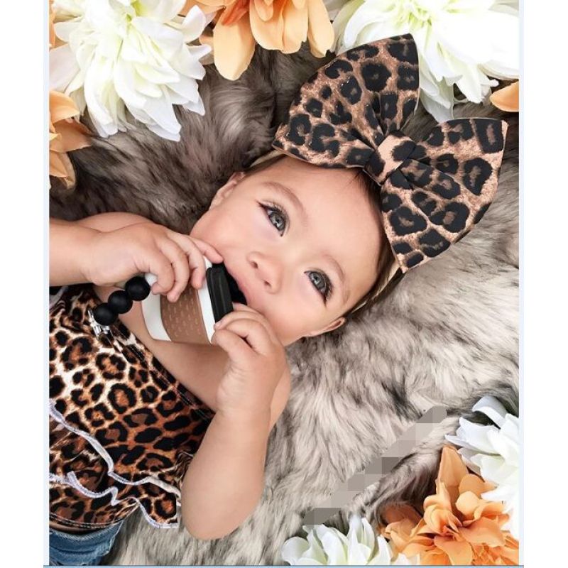 Children Sport Suit New Leopard Print Cotton Summer Baby Girls Sets Baby Girls Clothes Sleeve Shirt Leopard Sets Clothing