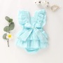 Conyson New Design European Style Spring Summer Sleeveless Hidden Button Bowknot Cotton Infant Newborn Baby Girl Romper