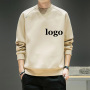 Conyson Custom Logo 280gsm High Quality Plain White Pullover Sweatshirts Oversized Drop Shoulder Blank Men's Plaid Hoodie Shirt